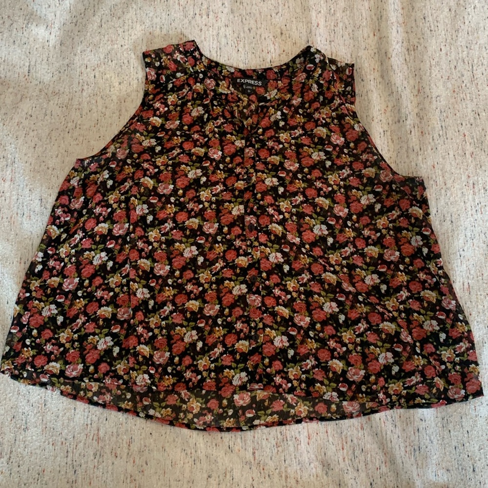 Floral chiffon sleeveless top